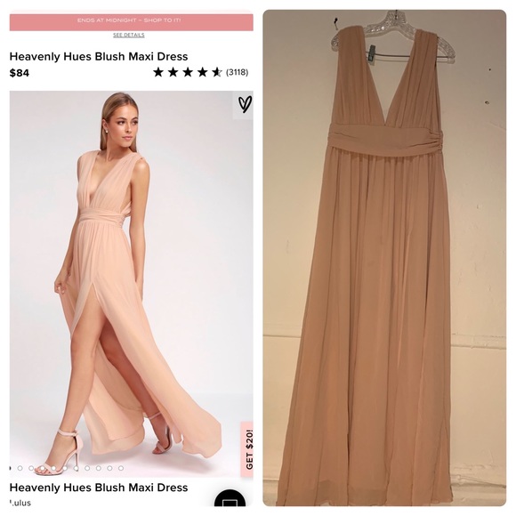 heavenly hues blush maxi dress